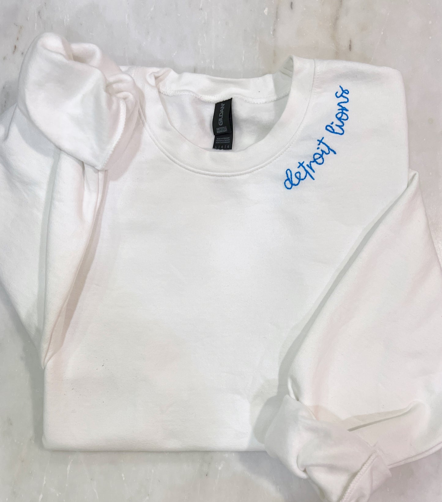 Hand Embroidered • Detroit Lions Crewneck