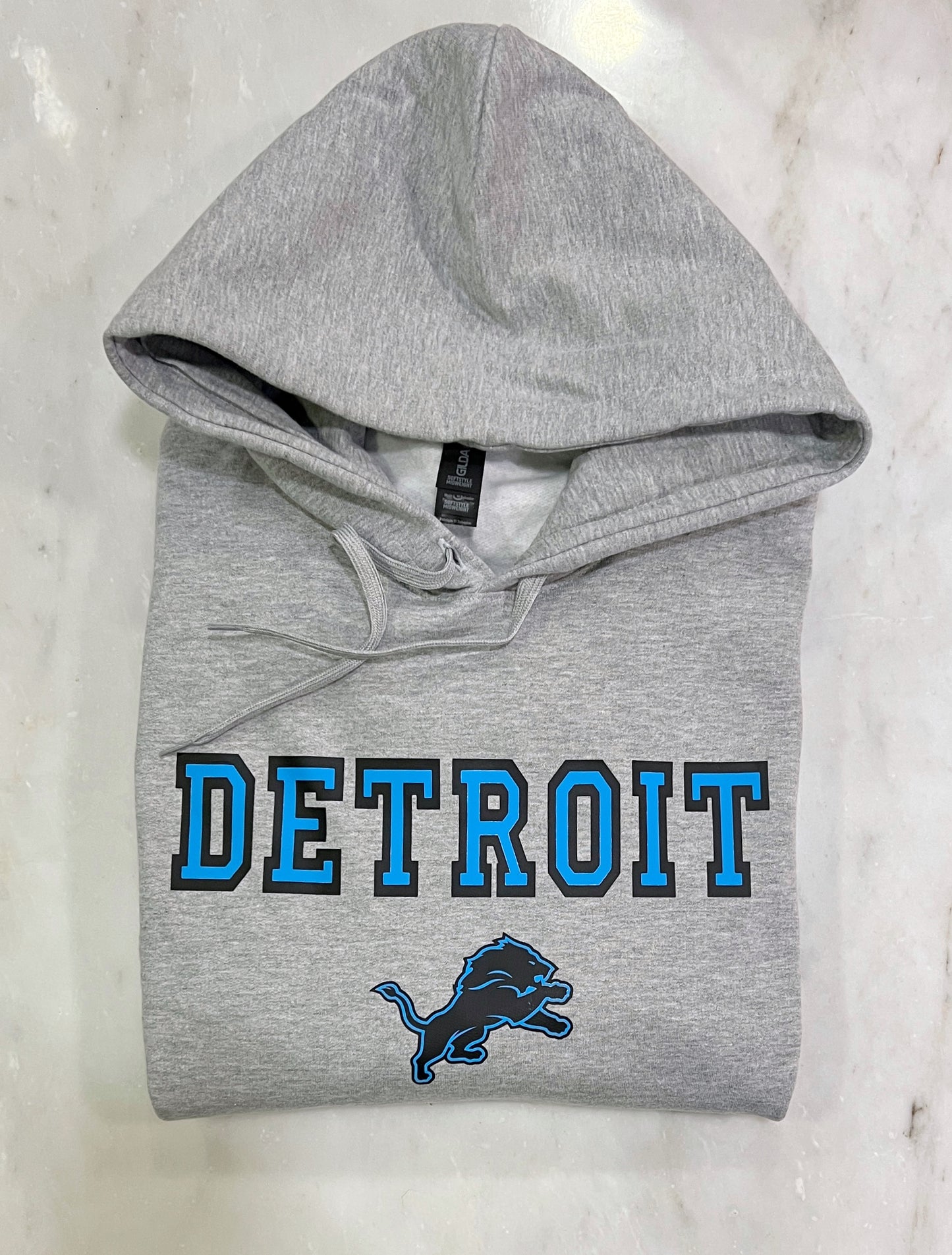 Black Outlined Detroit Football • Crewneck or Hoodie