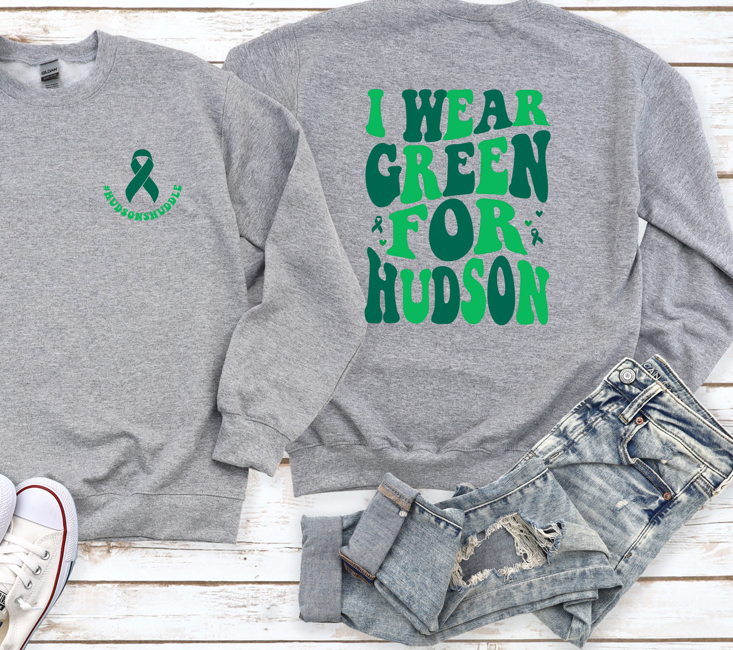 I Wear Green For Hudson • Long Sleeve Shirt