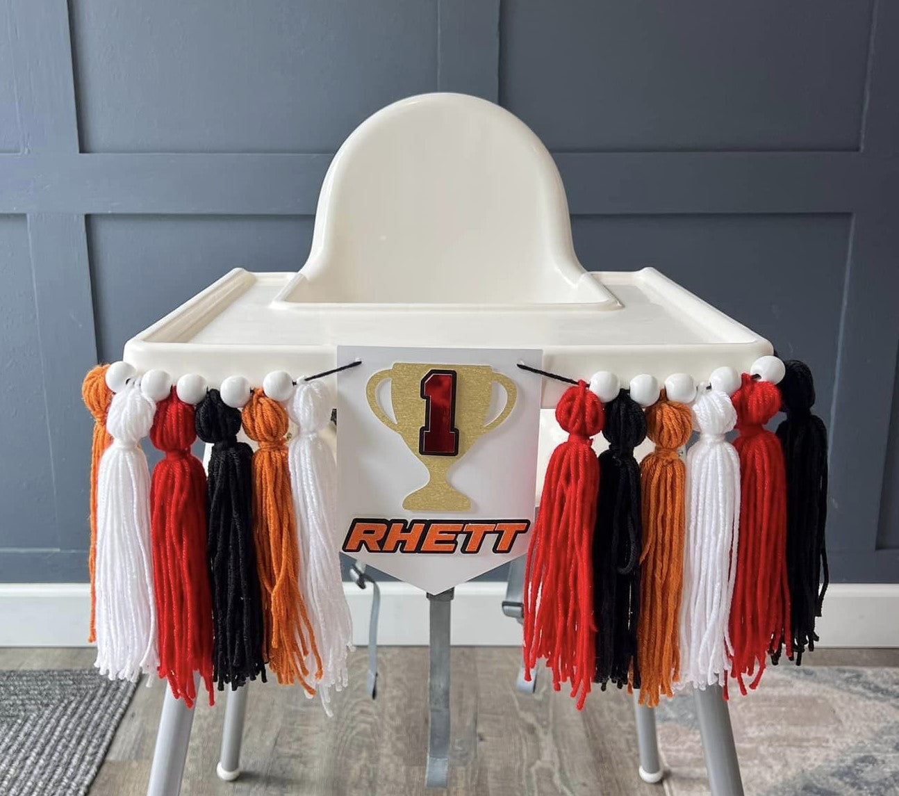 Racing Theme • Yarn Highchair Banner
