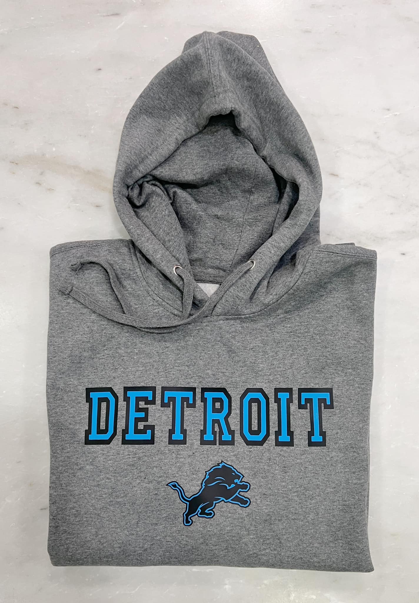 Black Outlined Detroit Football • Crewneck or Hoodie