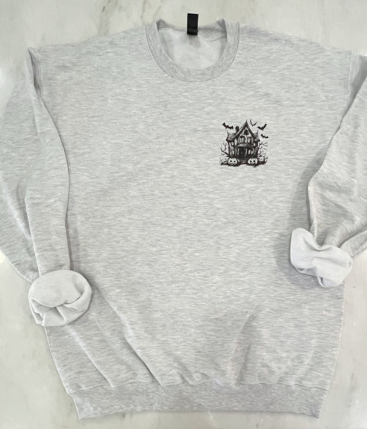Haunted House & Bats • Crewneck Sweatshirt • Youth & Adult
