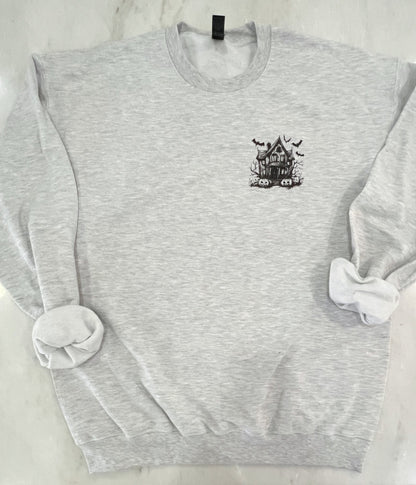 Haunted House & Bats • Crewneck Sweatshirt • Youth & Adult