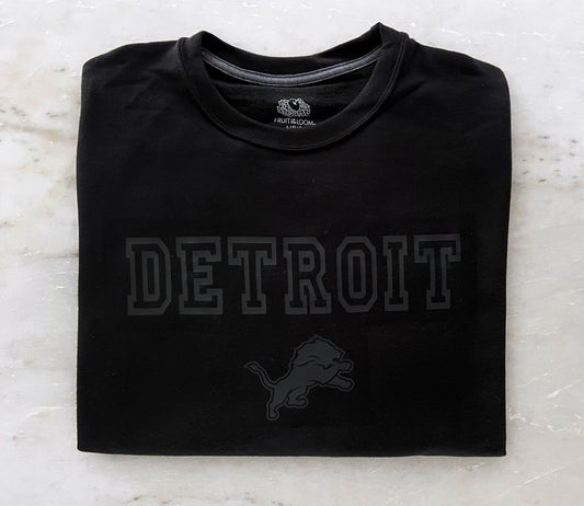 Detroit Football  • Black on Black Pullover