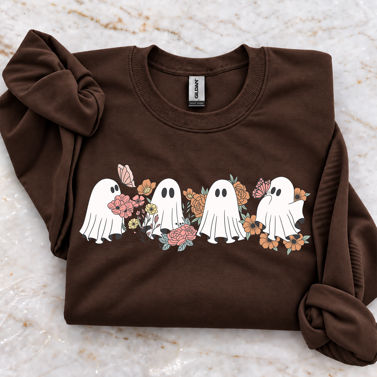 Retro Floral Ghost • T-Shirt or Crewneck Sweatshirt