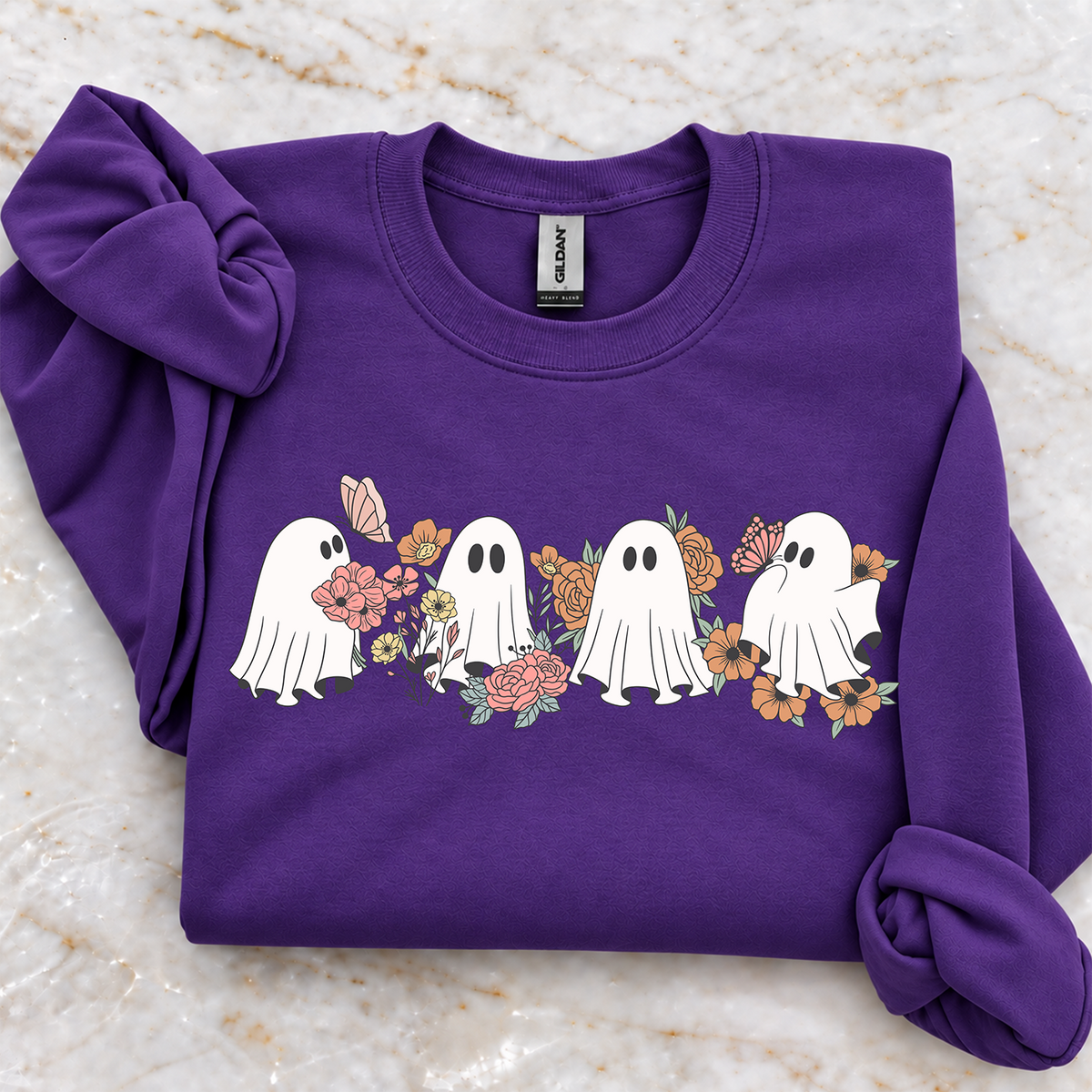 Retro Floral Ghost • T-Shirt or Crewneck Sweatshirt